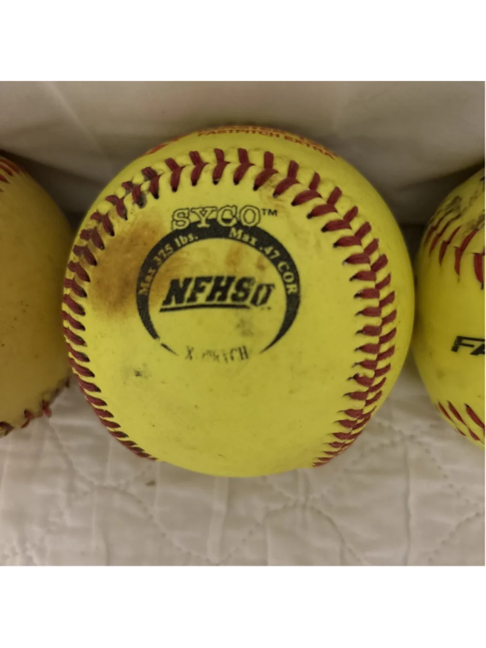 Lot Of 3 Fastpitch Softballs Wilson & Worth